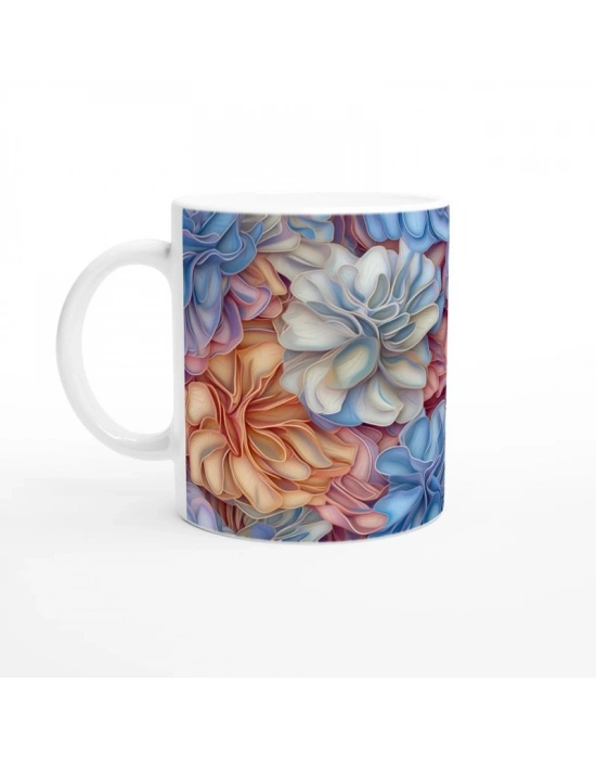 Romantik Renk Geçişli Çiçek Kupa Bardak