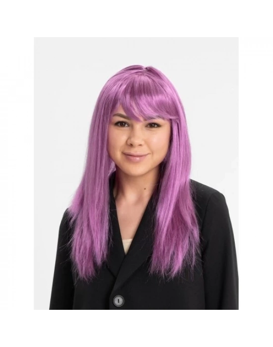 Rose Pembe Düz Kesim Peruk