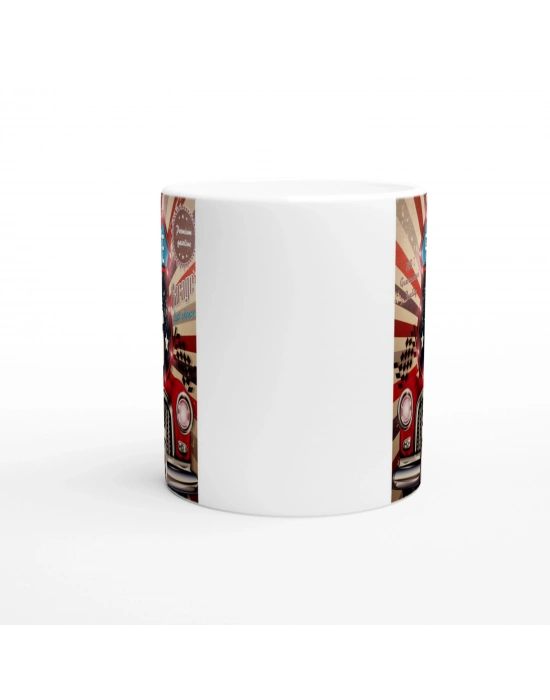 Route 66 Işıltılı Retro Garaj Kupa Bardak