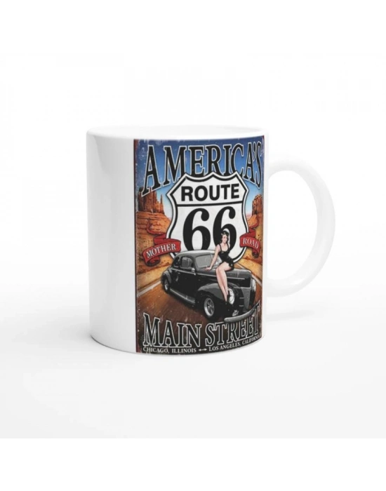 Route 66 Main Street Pin-Up Kupa Bardak