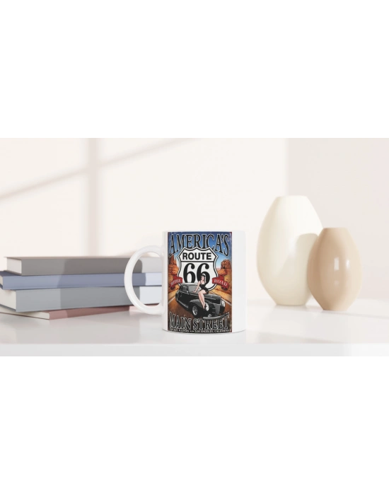 Route 66 Main Street Pin-Up Kupa Bardak