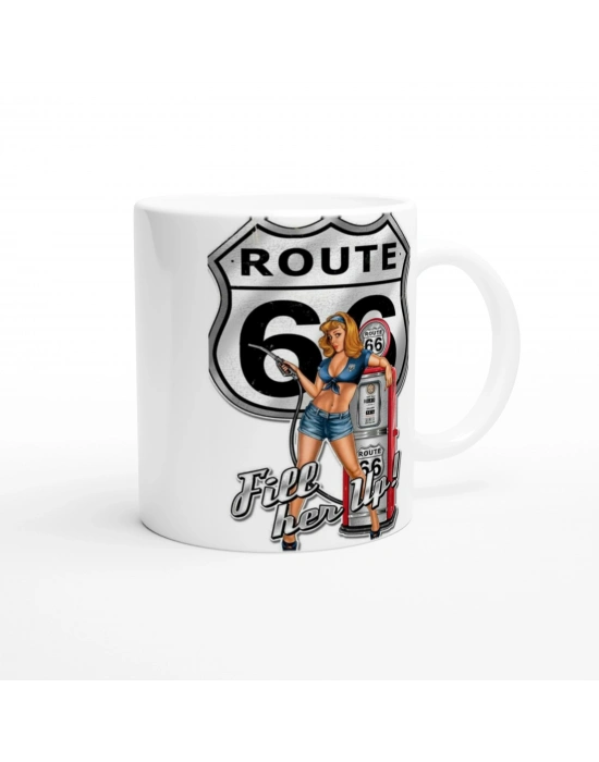 Route 66 Retro Benzinci Kız Kupa