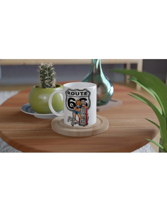 Route 66 Retro Benzinci Kız Kupa