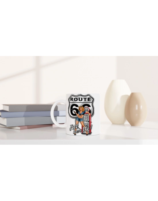 Route 66 Retro Benzinci Kız Kupa