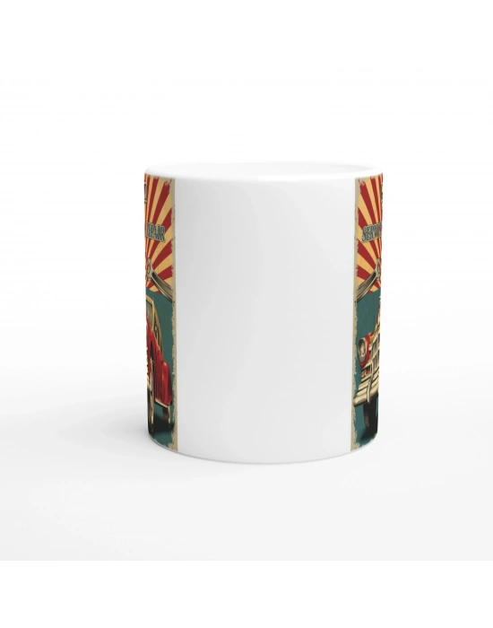 Route 66 Retro Garaj Temalı Kupa Bardak