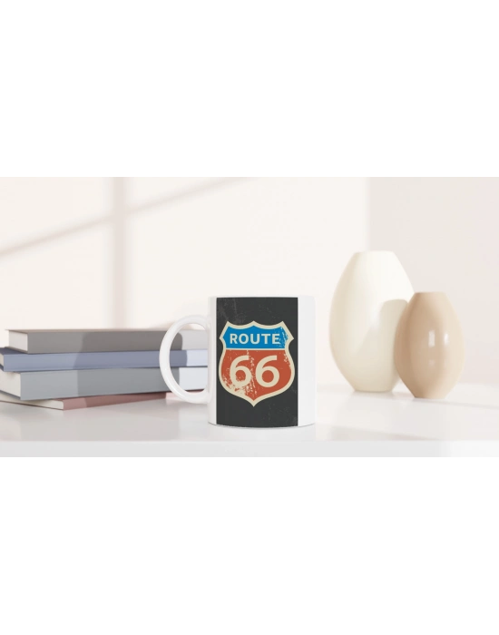 Route 66 Simgesi Baskılı Kupa Bardak