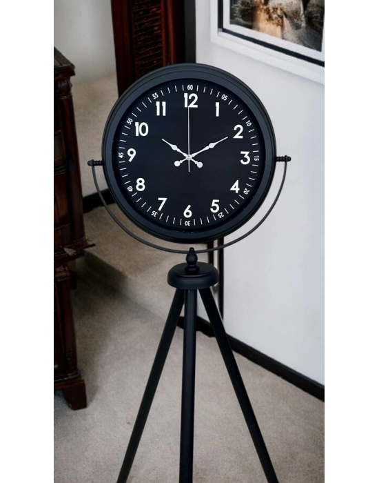® Royal Black Tripod Ayaklı Modern Tasarım Saat