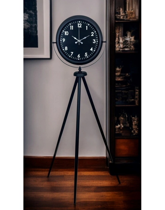 ® Royal Black Tripod Ayaklı Modern Tasarım Saat