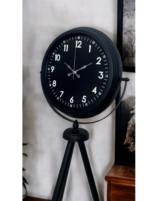 ® Royal Black Tripod Ayaklı Modern Tasarım Saat
