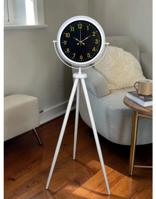 Royal Gold Rakamlı Beyaz Tripod Ayaklı Saat