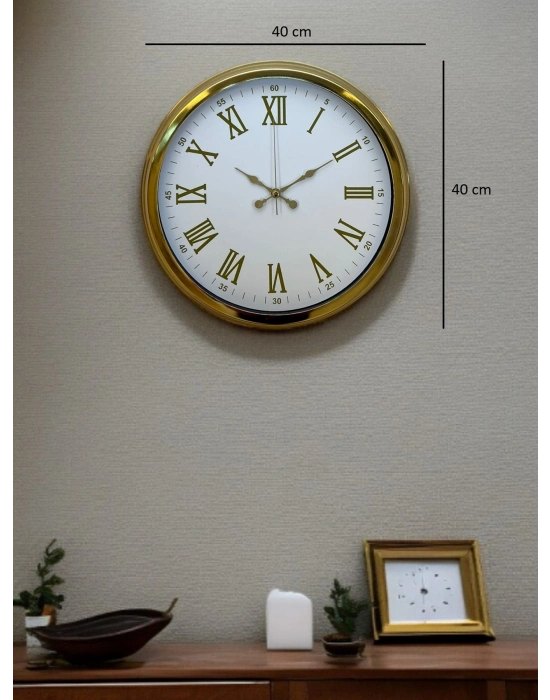 ® Royal White Gold 40 Cm Metal Duvar Saati