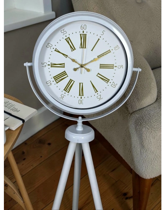 Royal White Gold Roma Rakam Tripod Ayaklı Saat