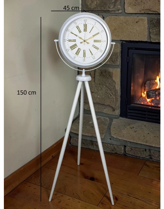 Royal White Gold Roma Rakam Tripod Ayaklı Saat