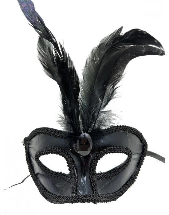 Rugan Kaplama Kırmızı Tüylü Parti Maskesi