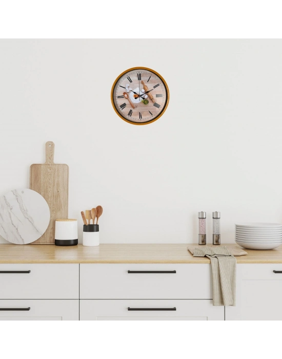 Rustic Kitchen Turuncu 36 Cm Duvar Saati
