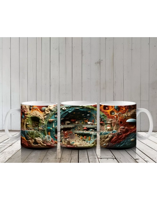 Rüya Gibi Sualtı Dünyası ve Mercanlar – Baskılı Kahve Kupası