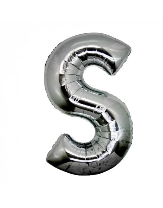 S Harf Folyo Balon Gümüş Renk  40 İnç
