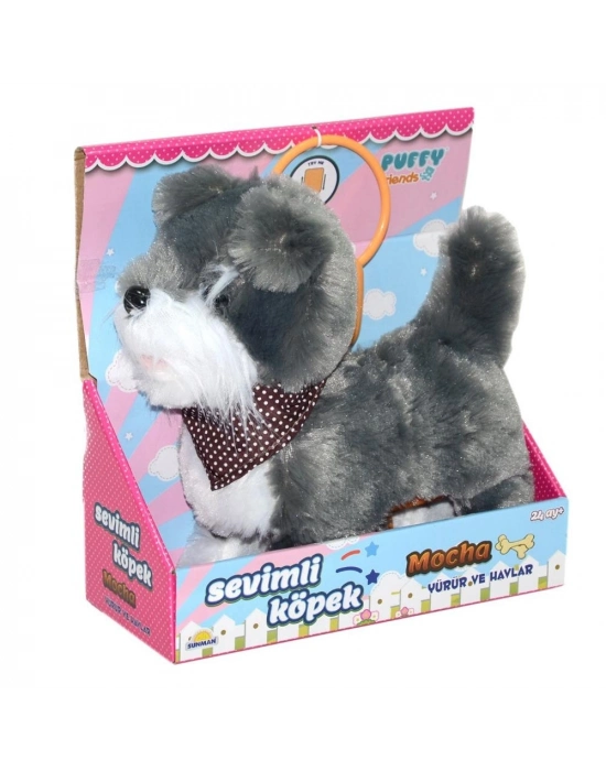 ® S00002859 YÜRÜYEN SEVİMLİ PELUŞ KÖPEK GRİ-SUN