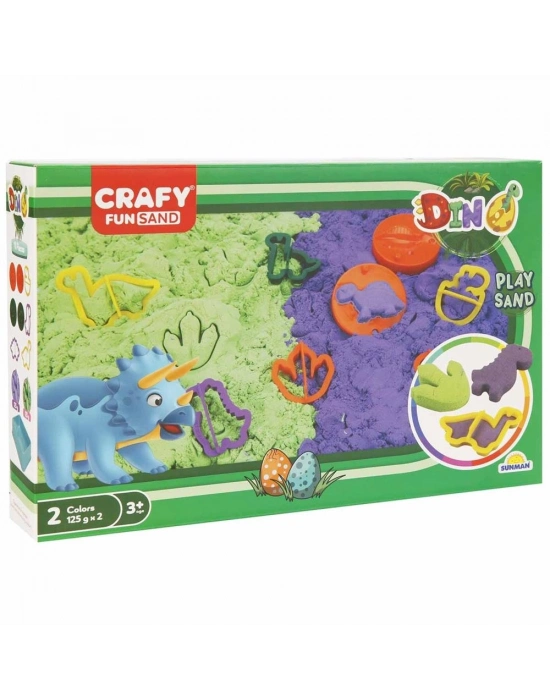 ® S02003618 OYUN KUM SET DINO 2X125GR.MOR/YŞL.11PRÇ