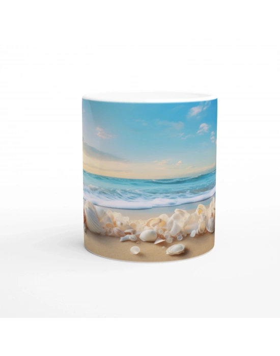 Sabah Işığında Deniz Kabuğu Temalı Kupa Bardak