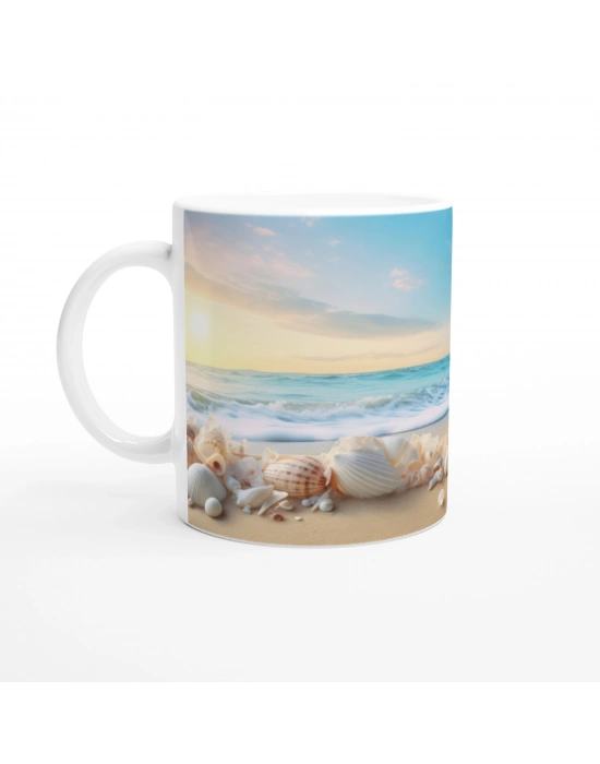 Sabah Işığında Deniz Kabuğu Temalı Kupa Bardak