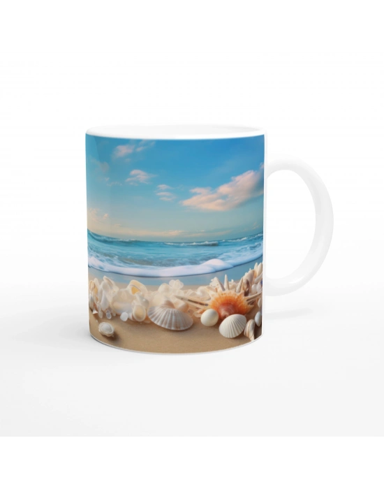 Sabah Işığında Deniz Kabuğu Temalı Kupa Bardak