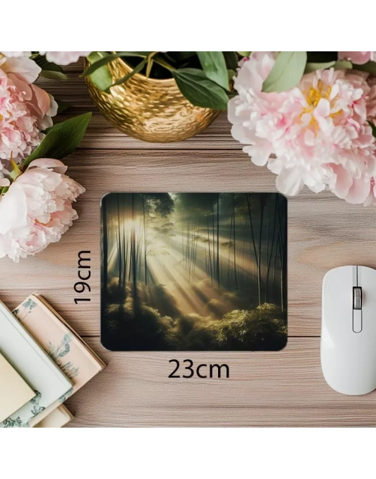 Sabah Işığında Huzur Dolu Bambu Mousepad - 19x23 cm 2 mm Dikdörtgen İthal Baskılı Mouse Pad