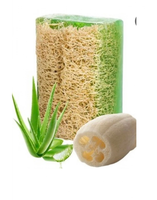 Sabun Saklama Çantalı Kabak Lifli Aloe Vera Sabunu
