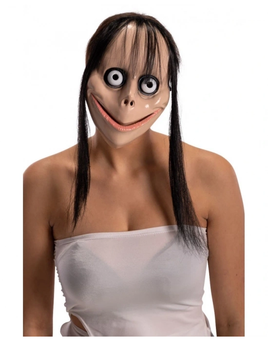 Saçlı Momo Korku Maskesi 24x16 Cm