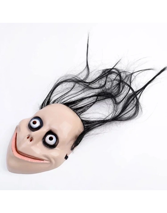 Saçlı Momo Korku Maskesi 24x16 cm