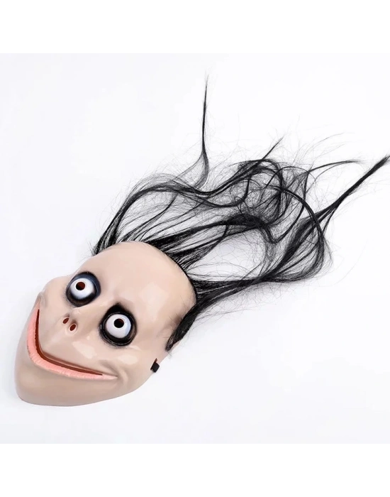 Saçlı Momo Korku Maskesi 24x16 Cm