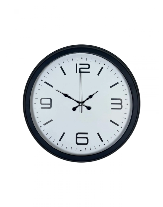 ® Sade & Şık Siyah 40 Cm Metal Dekoratif Duvar Saati
