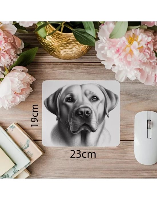 Sadık Bakışlı Labrador Tasarımı - 19x23 cm 2 mm Dikdörtgen İthal Baskılı Mouse Pad