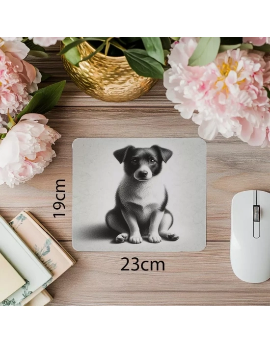 Sadık Dostlar İçin El Çizimi Mousepad - 19x23 cm 2 mm Dikdörtgen İthal Baskılı Mouse Pad