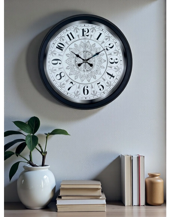 ® Şaheser Tasarım Zarif Desenli 40 cm Metal Duvar Saati
