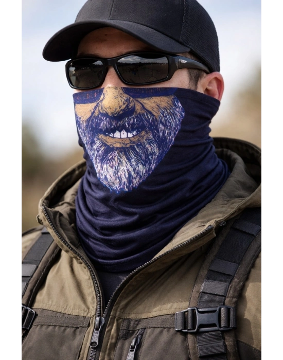 Sakallı Yüz Desenli Baf Buff – Çok Amaçlı Boyunluk & Maske 1 No