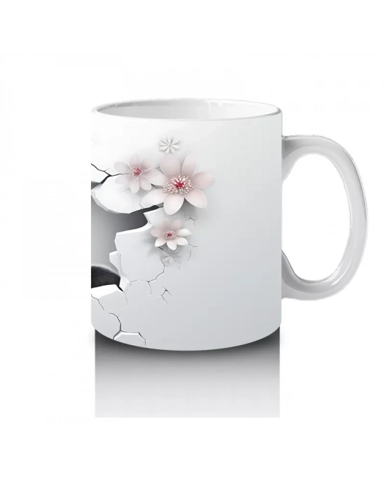 Sakura Çiçekleriyle Sevimli Penguen – Baskılı Kahve Kupası