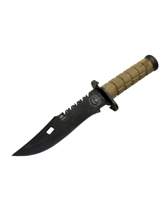 Salgur S 4759 Türk Tipi Komando Bıçağı 28,5cm - Testere Detaylı Bıçak, İpli, Kılıflı
