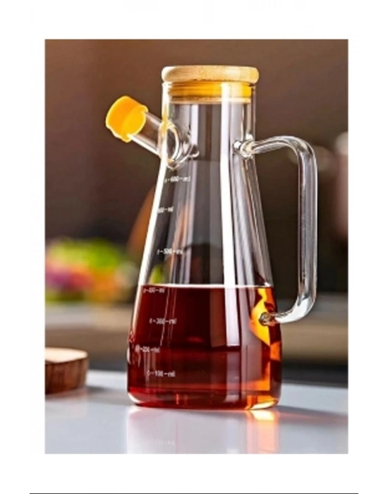 Salkım 900 Ml Bambu Kapaklı Cam Yağdanlık Royaleks-CLKN-1800