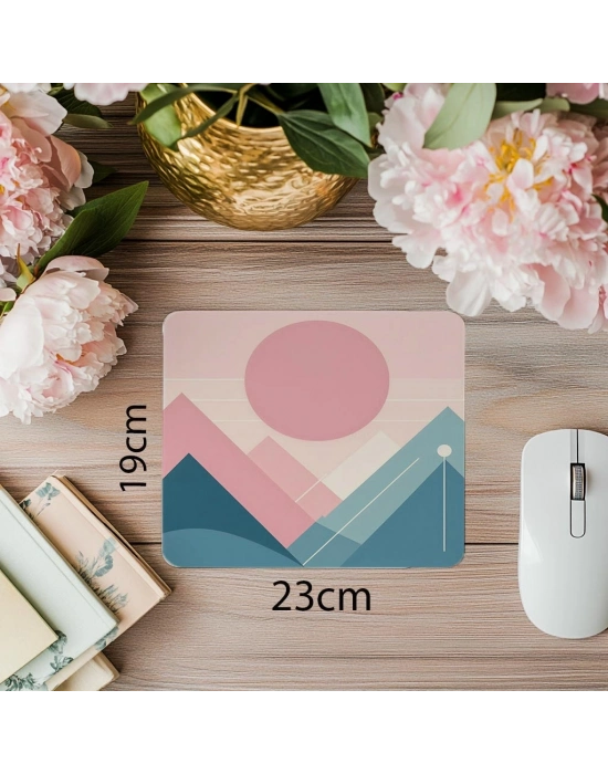 Sanatsal Çizgilerle Yorumlanan Doğa Mouse Pad - 19x23 cm 2 mm Dikdörtgen İthal Baskılı Mouse Pad
