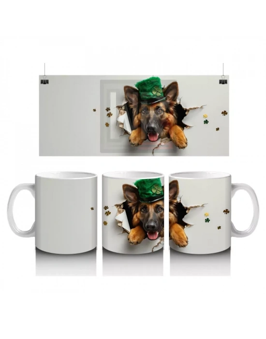 Şans Getiren Şapkalı Corgi Köpek - Baskılı Kahve Kupası