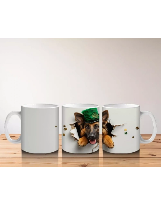 Şans Getiren Şapkalı Corgi Köpek - Baskılı Kahve Kupası