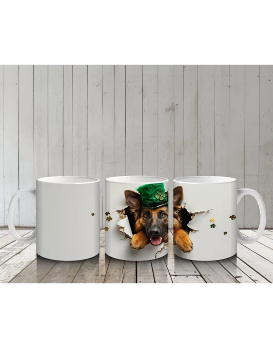 Şans Getiren Şapkalı Corgi Köpek - Baskılı Kahve Kupası