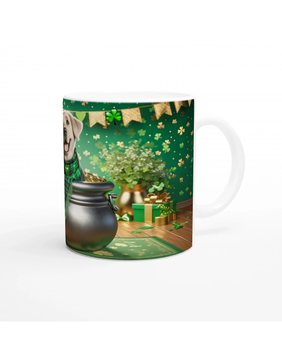 Şans Kazanında Oturan Labrador Temalı Baskılı Kupa Bardak