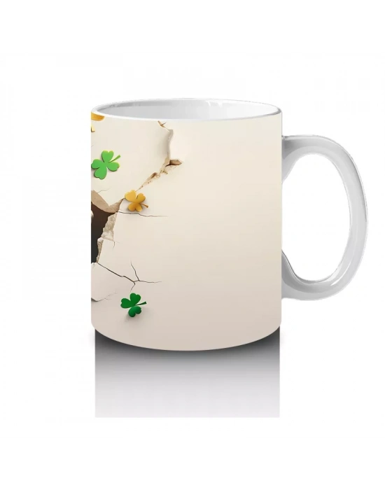 Şans Şapkası Takan Beyaz Köpek – Baskılı Kahve Kupası