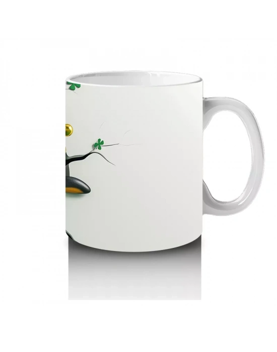 Şans Şapkası Takan Penguen – Baskılı Kahve Kupası