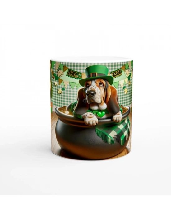 Şans Tenceresinde Basset Hound Temalı Baskılı Kupa Bardak