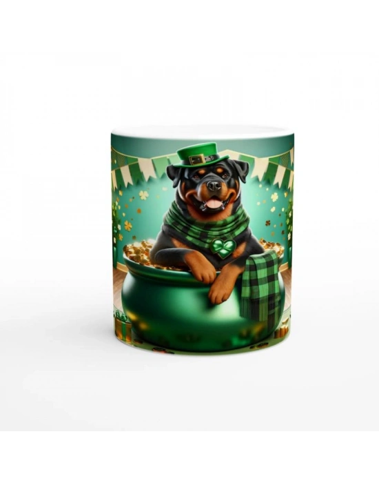 Şansın Koruyucusu Rottweiler Temalı Baskılı Kupa Bardak