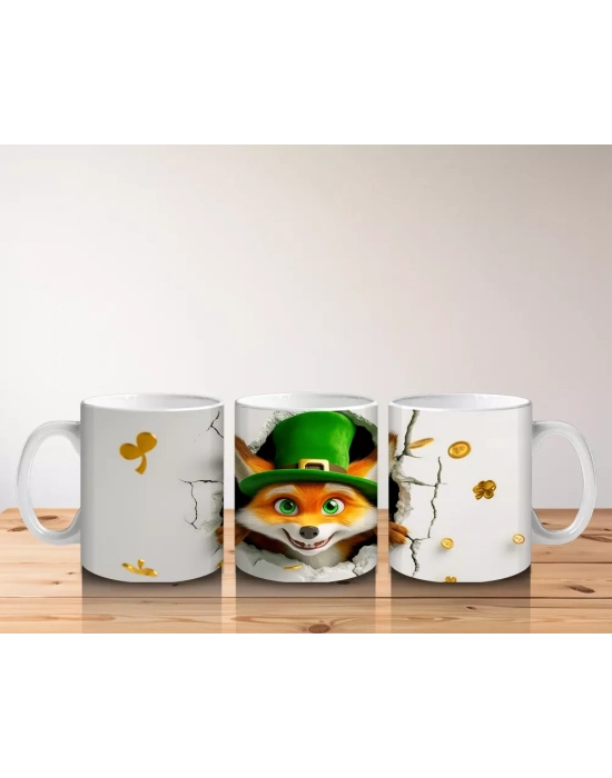 Şanslı Şapkalı Sevimli Tilki – Baskılı Kahve Kupası