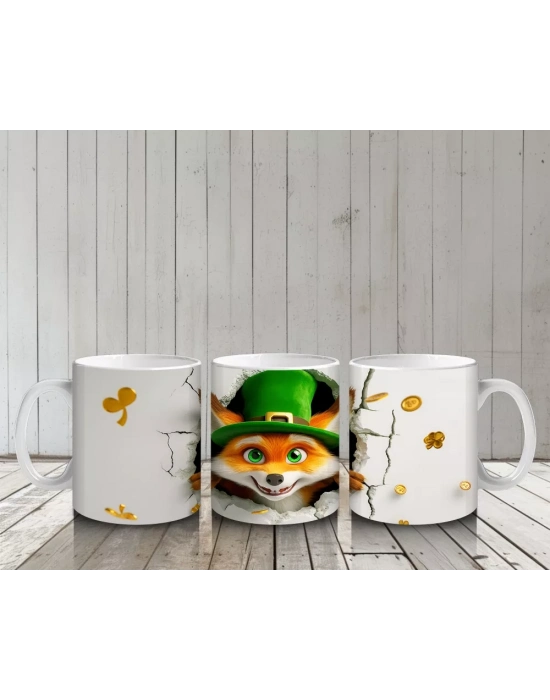 Şanslı Şapkalı Sevimli Tilki – Baskılı Kahve Kupası